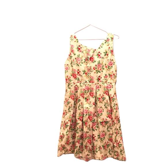 Lady Vintage Floral Print Sleeveless Dress - Size Small - Picture 2 of 4
